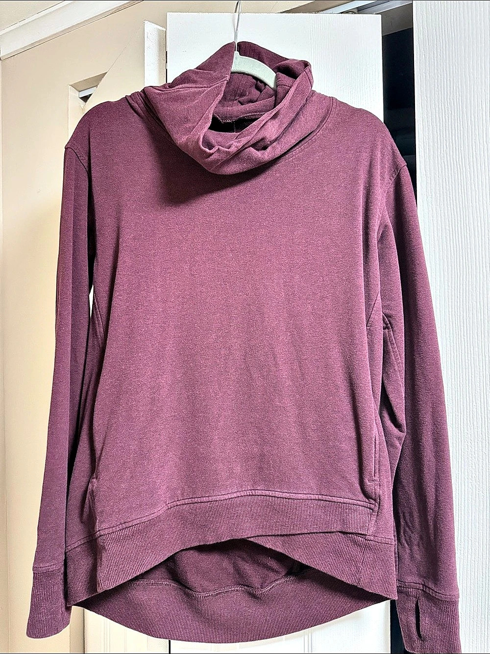 Lululemon On The Double Pullover Cowl Neck Sweatshirt Purple Size 8